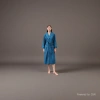 Blue and green pure cotton milk silk women's bathrobe and bathrobe skirt style large-sized bathrobe Specification image